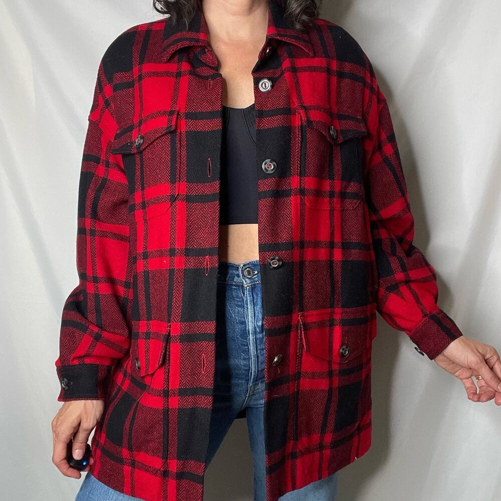 Vintage Lizwear buffalo plaid check mackinaw jacket coat insulated liz claiborne - Picture 12 of 17